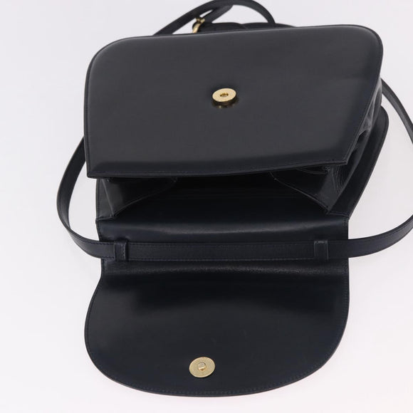 Salvatore Ferragamo Hand Bag Leather 2way Navy Gold Auth 185733A