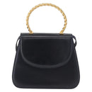 Salvatore Ferragamo Hand Bag Leather 2way Navy Gold Auth 185733A-13