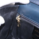 Salvatore Ferragamo Hand Bag Leather 2way Navy Gold Auth 185733A-22