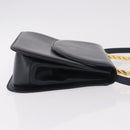 Salvatore Ferragamo Hand Bag Leather 2way Navy Gold Auth 185733A-3