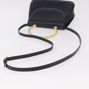 Salvatore Ferragamo Hand Bag Leather 2way Navy Gold Auth 185733A-9