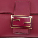 FENDI Mamma Baguette Shoulder Bag Leather Ivory Gold Auth 185734SAM-19