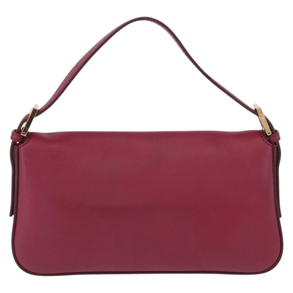 FENDI Mamma Baguette Shoulder Bag Leather Ivory Gold Auth 185734SAM