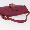FENDI Mamma Baguette Shoulder Bag Leather Ivory Gold Auth 185734SAM-6