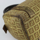 FENDI Zucchino Canvas Hand Bag Gold Auth 185735-14