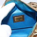 FENDI Zucchino Canvas Hand Bag Gold Auth 185735-19