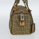 FENDI Zucchino Canvas Hand Bag Gold Auth 185735-4