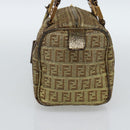 FENDI Zucchino Canvas Hand Bag Gold Auth 185735-5