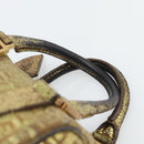 FENDI Zucchino Canvas Hand Bag Gold Auth 185735-9