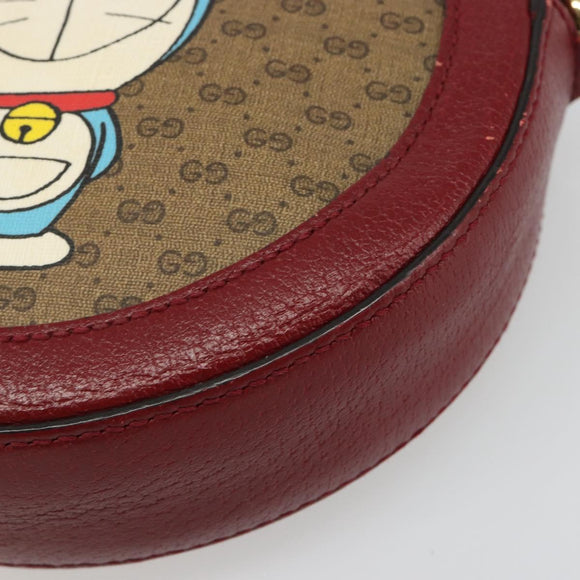 GUCCI Micro GG Supreme Doraemon Collaboration Bag PVC Beige 625216 Auth 185736M