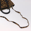 PRADA Hand Bag Harako Leather 2way Brown Gold Auth 185737A-10