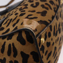 PRADA Hand Bag Harako Leather 2way Brown Gold Auth 185737A-13