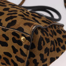 PRADA Hand Bag Harako Leather 2way Brown Gold Auth 185737A-14