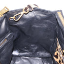 PRADA Hand Bag Harako Leather 2way Brown Gold Auth 185737A-20