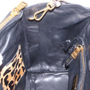 PRADA Hand Bag Harako Leather 2way Brown Gold Auth 185737A-21