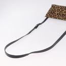 LOEWE Shoulder Bag Harako Leather Brown Gold Auth 185738A-7