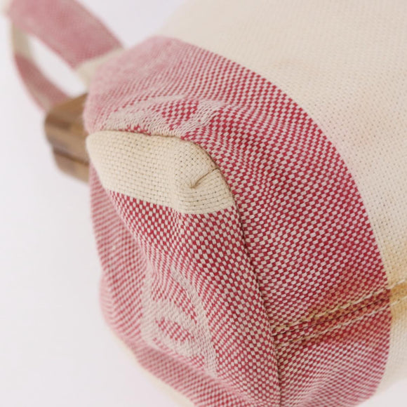 CHANEL Hand Bag Canvas Pink Gold CC Auth 185742A