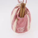 CHANEL Hand Bag Canvas Pink Gold CC Auth 185742A-4