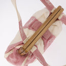 CHANEL Hand Bag Canvas Pink Gold CC Auth 185742A-8