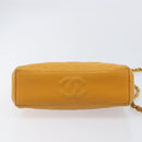 CHANEL Matelasse Chain Shoulder Bag Caviar Skin Yellow Gold CC Auth 185743-10