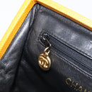 CHANEL Matelasse Chain Shoulder Bag Caviar Skin Yellow Gold CC Auth 185743-23