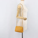 CHANEL Matelasse Chain Shoulder Bag Caviar Skin Yellow Gold CC Auth 185743-28
