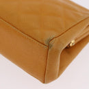 CHANEL Matelasse Chain Shoulder Bag Caviar Skin Yellow Gold CC Auth 185743A-18