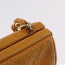 CHANEL Matelasse Chain Shoulder Bag Caviar Skin Yellow Gold CC Auth 185743A-20