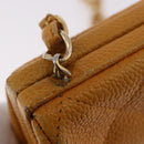 CHANEL Matelasse Chain Shoulder Bag Caviar Skin Yellow Gold CC Auth 185743A-9