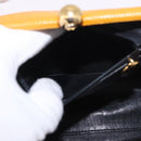 CHANEL Matelasse Chain Shoulder Bag Caviar Skin Yellow Gold CC Auth 185743A-25