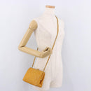 CHANEL Matelasse Chain Shoulder Bag Caviar Skin Yellow Gold CC Auth 185743A-26