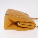 CHANEL Matelasse Chain Shoulder Bag Caviar Skin Yellow Gold CC Auth 185743A-4