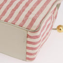CHANEL Big Matelasse Chain Shoulder Bag Canvas Pink Gold CC Auth 185745SAV-15