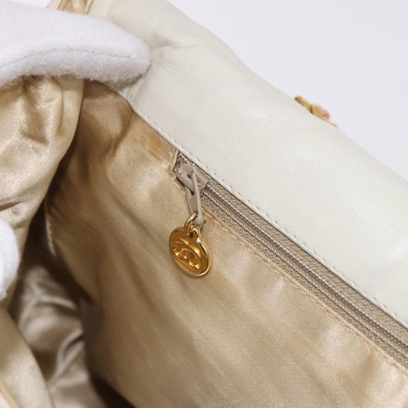 CHANEL Big Matelasse Chain Shoulder Bag Canvas Pink Gold CC Auth 185745SAV