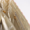 CHANEL Big Matelasse Chain Shoulder Bag Canvas Pink Gold CC Auth 185745SAV-26