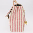 CHANEL Big Matelasse Chain Shoulder Bag Canvas Pink Gold CC Auth 185745SAV-3