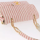 CHANEL Big Matelasse Chain Shoulder Bag Canvas Pink Gold CC Auth 185745SAV-6
