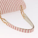 CHANEL Big Matelasse Chain Shoulder Bag Canvas Pink Gold CC Auth 185745SAV-7