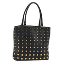 PRADA Hand Bag Leather Black Gold Auth 185746A-1