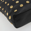 PRADA Hand Bag Leather Black Gold Auth 185746A-14