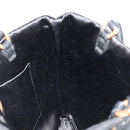 PRADA Hand Bag Leather Black Gold Auth 185746A-18