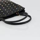 PRADA Hand Bag Leather Black Gold Auth 185746A-7