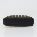 PRADA Hand Bag Leather Black Gold Auth 185746A-5