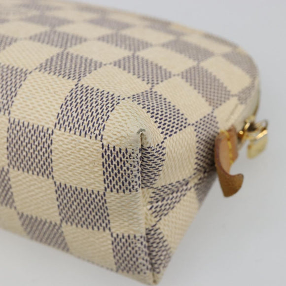 LOUIS VUITTON Damier Azur Pochette Cosmetic PM Etui N60024 LV Auth 185747