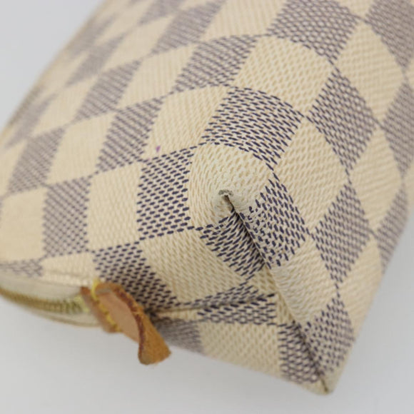 LOUIS VUITTON Damier Azur Pochette Cosmetic PM Etui N60024 LV Auth 185747
