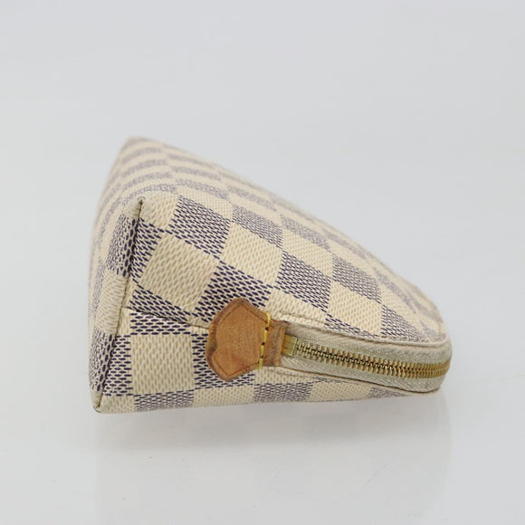 LOUIS VUITTON Damier Azur Pochette Cosmetic PM Etui N60024 LV Auth 185747