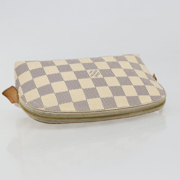 LOUIS VUITTON Damier Azur Pochette Cosmetic PM Etui N60024 LV Auth 185747