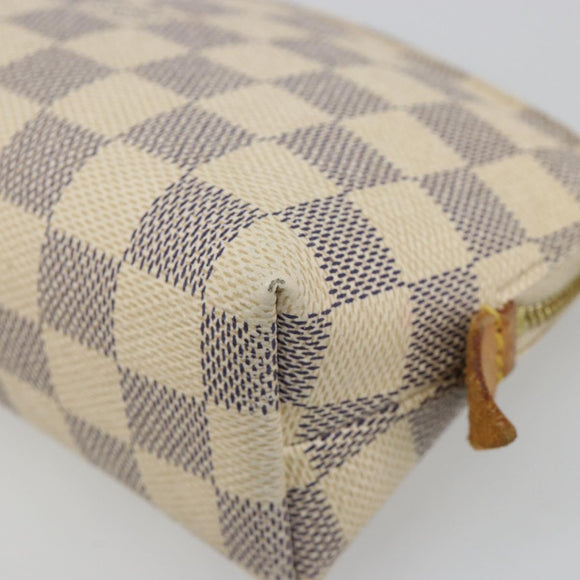LOUIS VUITTON Damier Azur Pochette Cosmetic PM Etui N60024 LV Auth 185747