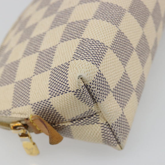 LOUIS VUITTON Damier Azur Pochette Cosmetic PM Etui N60024 LV Auth 185747