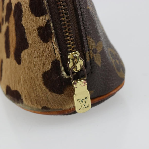 LOUIS VUITTON Monogram Leopard Azzedine Alaïa Alma Pouch M99032 LV Auth 185752A